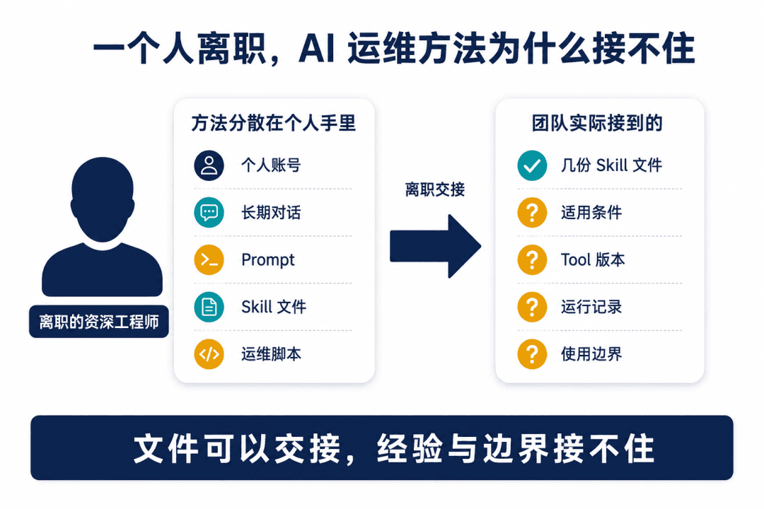 一个人离职后团队难以接管其 AI 运维方法